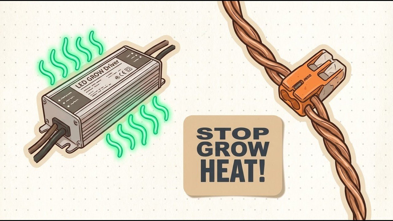 Splicing LED Grow Light Drivers | Drop Tent Temps 4°F Safely