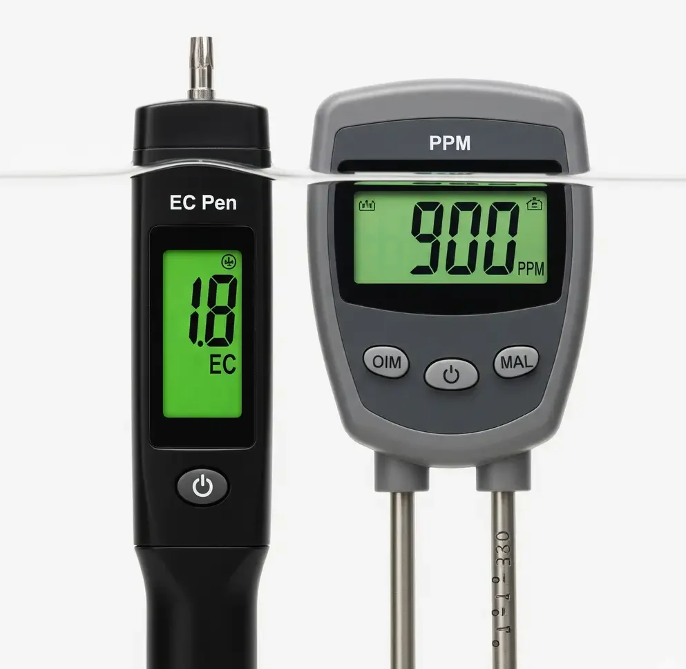 Measuring hydroponic EC levels for seedlings | Beginner nutrient schedule.