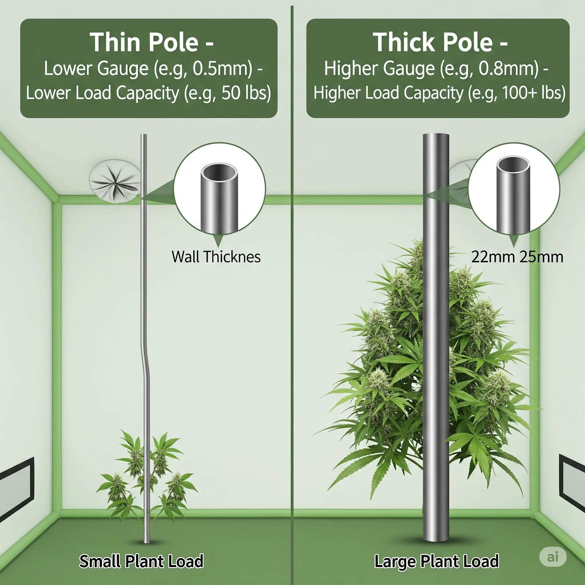 A diagram of a grow tent showing the optimal placement and of duct ports for proper ventilation.