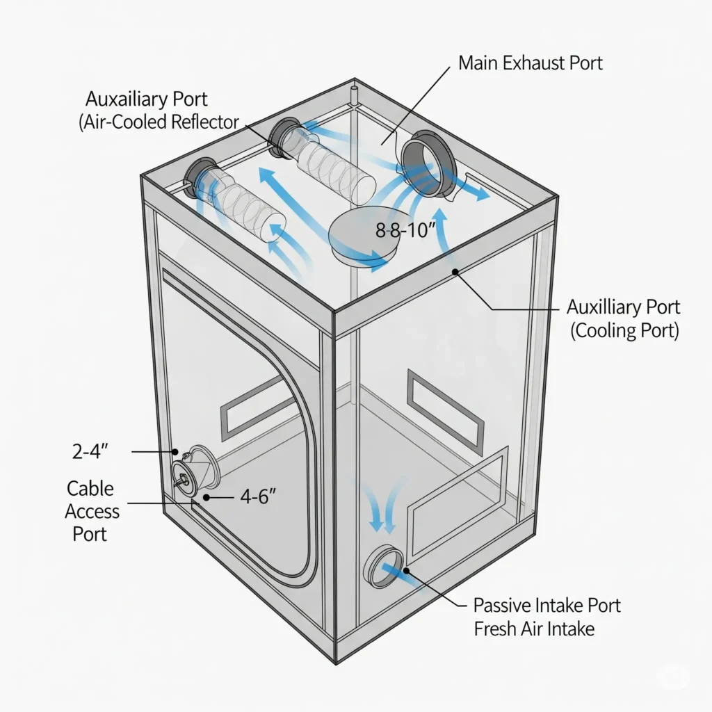 Grow Tent Buying Guide: Fabric, Poles & Ports Explained 3 An illustration showing the difference in gauge and load capacity between thin and thick grow tent poles.