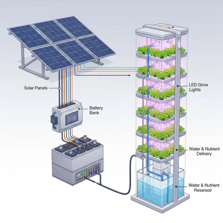 Solar Hydroponics Sizing Guide: Panels, Batteries & Pump Loads