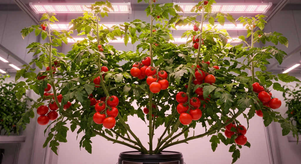 Hydroponic Tomatoes for Beginners: Your Engineering Blueprint 5 LED grow light providing high-intensity lighting for hydroponic tomatoes