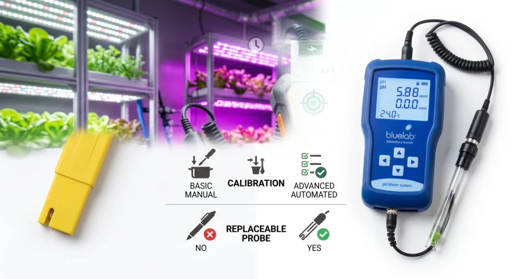 The Ultimate Hydroponic pH Meter Guide: Anatomy of a $1,200 Mistake 11 Illustration showing salt buildup electrolyte depletion and broken glass causing hydroponic pH probe failure