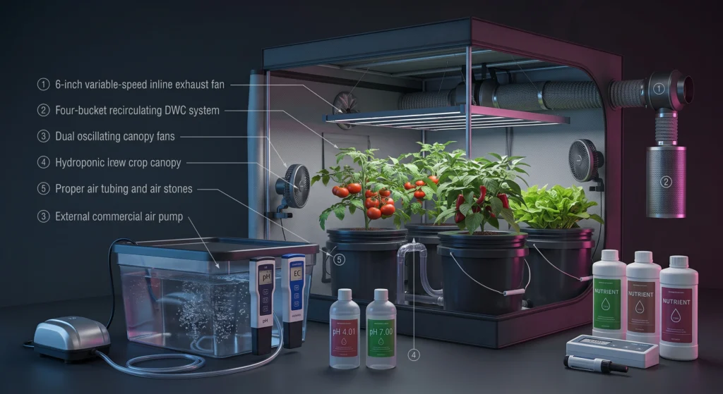 No-BS Hydroponic Gear Guide: What Actually Works for Tomatoes, Peppers, and Greens 14 4x4 High Yield Hydroponic Rig Complete Equipment Blueprint