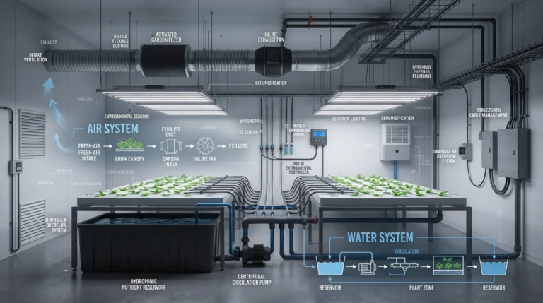 Advanced Grow Room Engineering: Ventilation Dynamics and Hydroponic System Design