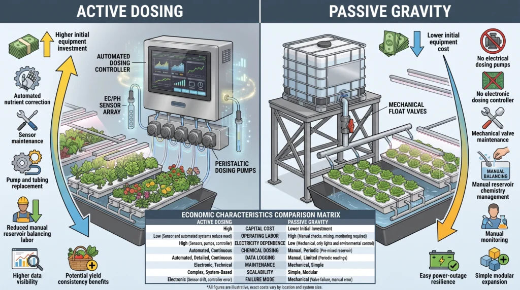 Bluelab Dosetronic and Autopot Smartvalve cost, labor and scalability comparison