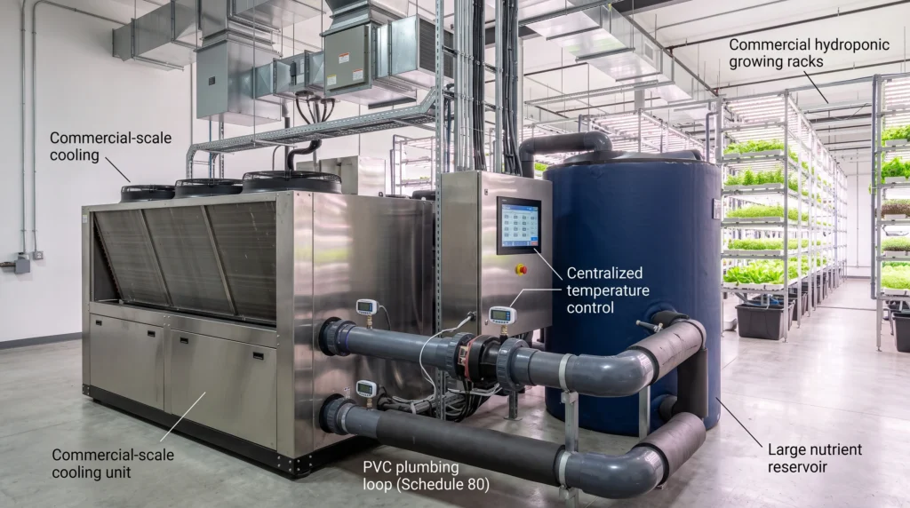 ChillKing 1/3 HP commercial hydroponic water chiller for high-volume reservoir cooling