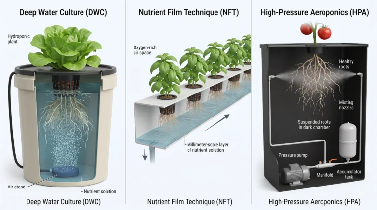 DWC vs NFT vs Aeroponics: The Ultimate Hydroponic Showdown (Yield, Cost & Risk)