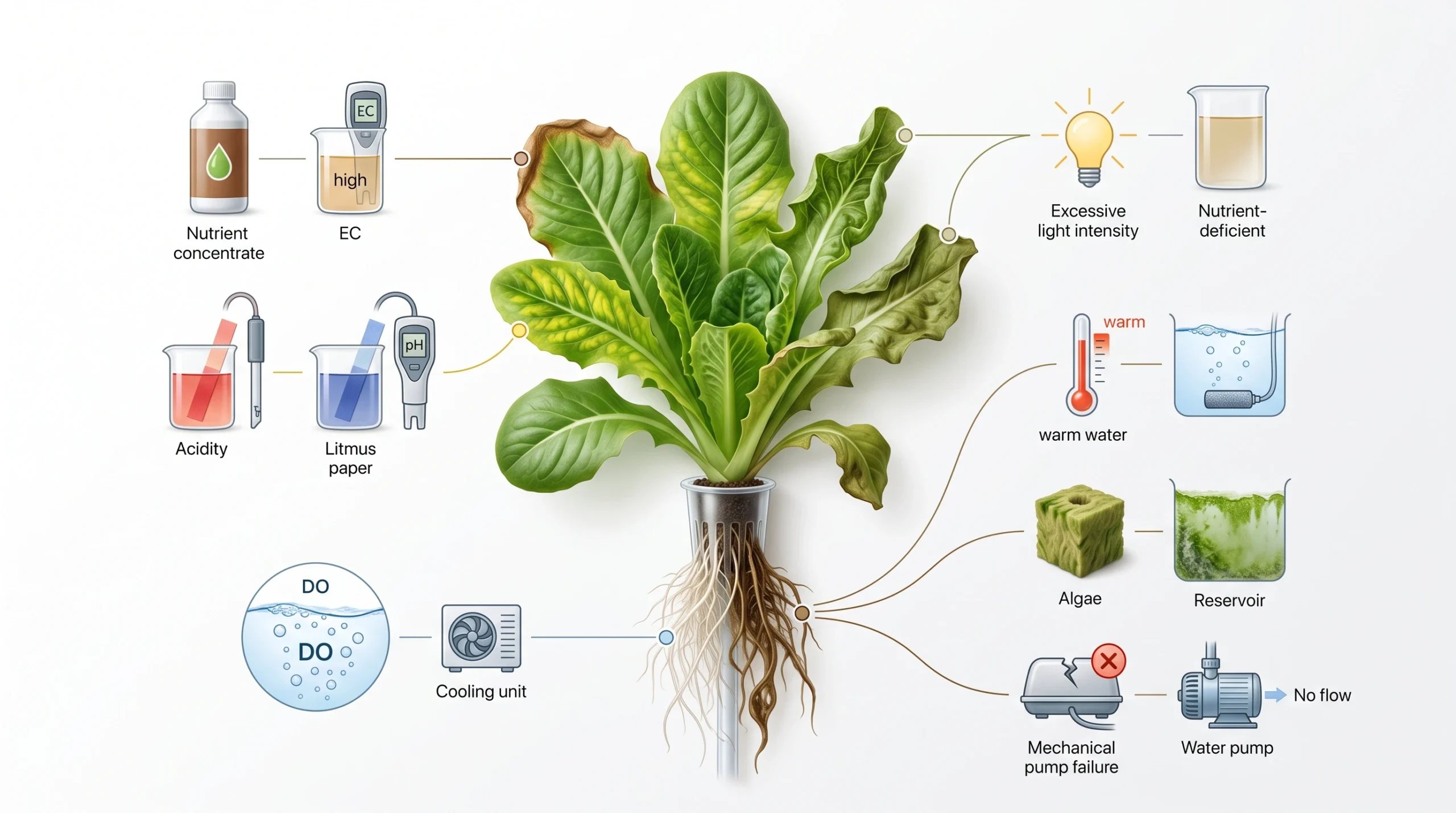 10 Biggest Hydroponic Mistakes Beginners Make (And How to Avoid Them) 14 Hydroponic Plant Symptoms From Problem to Root Cause Diagram