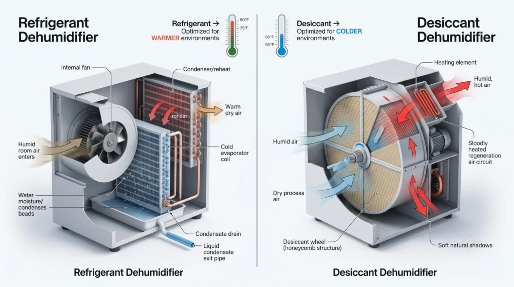 Dehumidifier Sizing Math for Sealed Grow Rooms and Grow Tents 5 Refrigerant and desiccant dehumidifier systems compared for controlled indoor grow rooms