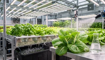 Hydroponic plants treated with salicylic acid and aspirin spray to stimulate natural plant defenses