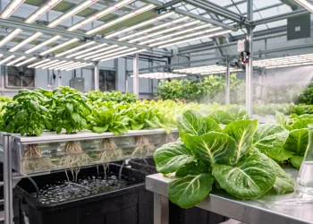 Hydroponic plants treated with salicylic acid and aspirin spray to stimulate natural plant defenses