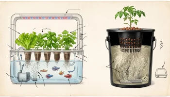 aerogarden vs custom hydroponic setup | Side by side comparison of root zones