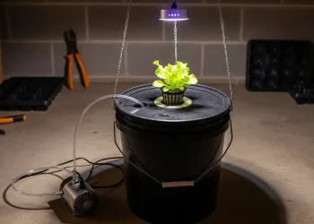 A simple, DIY budget hydroponic system built from a 5-gallon bucket and an air pump, demonstrating what is possible to build for under $100.