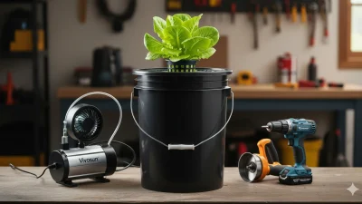 A DIY DWC hydroponic system built on a budget for beginners and hobbyists.