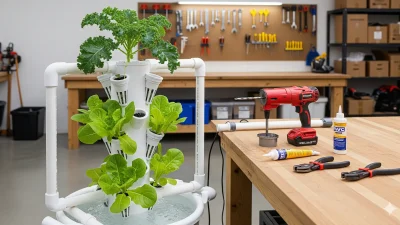 A DIY PVC vertical hydroponics system blueprint and guide for building a high-yield urban garden.