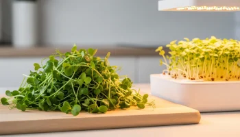 Freshly harvested hydroponic microgreens ready for consumption from a soilless system