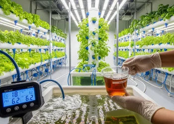 A side-by-side comparison of EC and PPM readings from hydroponic nutrients, showing the importance of using a consistent conversion scale.