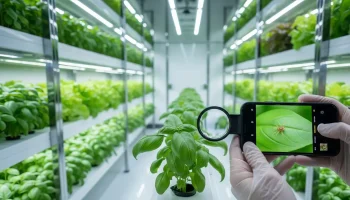 Root aphid infestation on hydroponic cannabis roots | Blue-green aphids clustered with honeydew