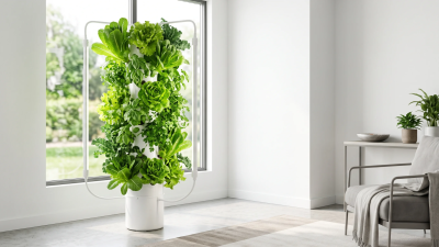 Lush green lettuce growing from a DIY vertical hydroponic tower under $100 | Urban indoor farming